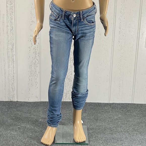 * Abercrombie & Fitch Junior’s Light Washed Skinny Jeans Sz 00R - Picture 5 of 14